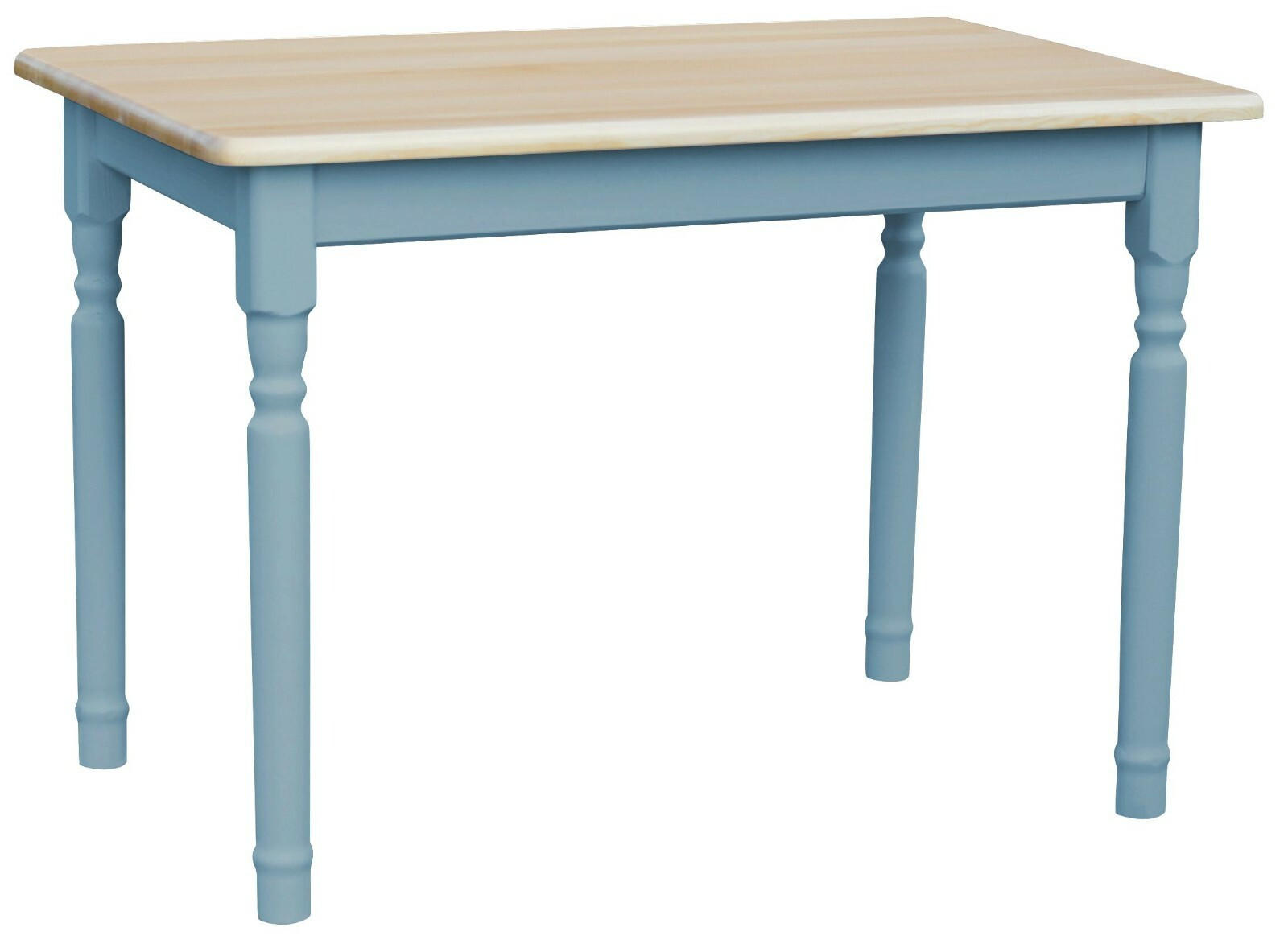 KOMA Esstisch KM851560 aus massivem Kiefernholz, 90 × 60 cm, Blau / Kiefer natur lackiert - Blau, Holz (60/75/90cm) - Koma