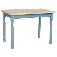 KOMA Esstisch KM851560 aus massivem Kiefernholz, 90 × 60 cm, Blau / Kiefer natur lackiert - Blau, Holz (60/75/90cm) - Koma