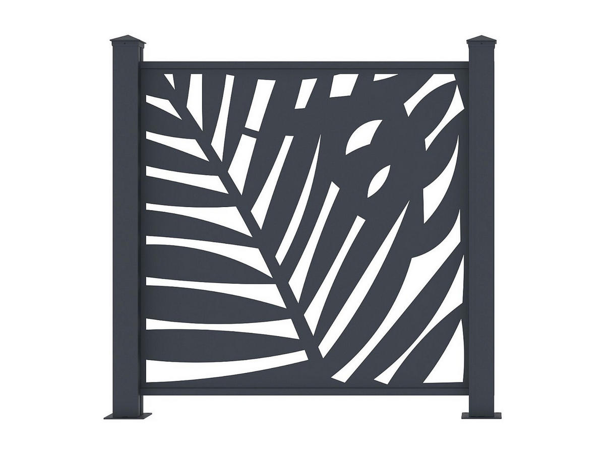 ZAUN - 102.5cm x 7.6cm - Aluminium - anthrazitgrau - TOGIRO - Anthrazit, Metall (102.5/100cm) - Vente-Unique