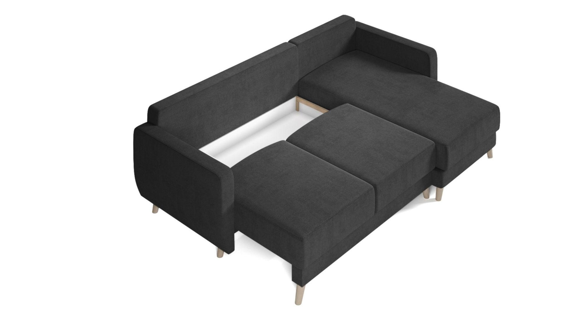 Thumbnail - Fun Möbel Ecksofa, Blau, Textil, Ottomane rechts, 233x140 cm, Wohnzimmer, Sofas & Couches, Wohnlandschaften, Ecksofas