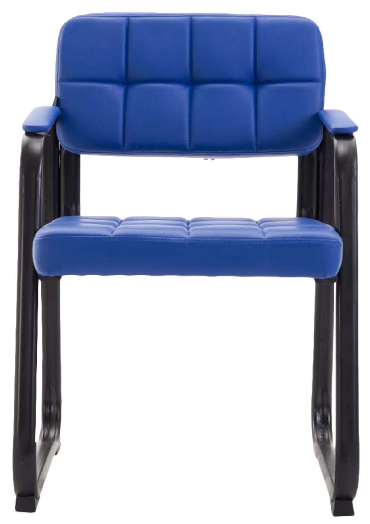 BESUCHERSTÜHLE Canam - 2er Set Kunstleder blau - Blau/Schwarz, Textil/Metall (59/84/58cm) - TPFLiving