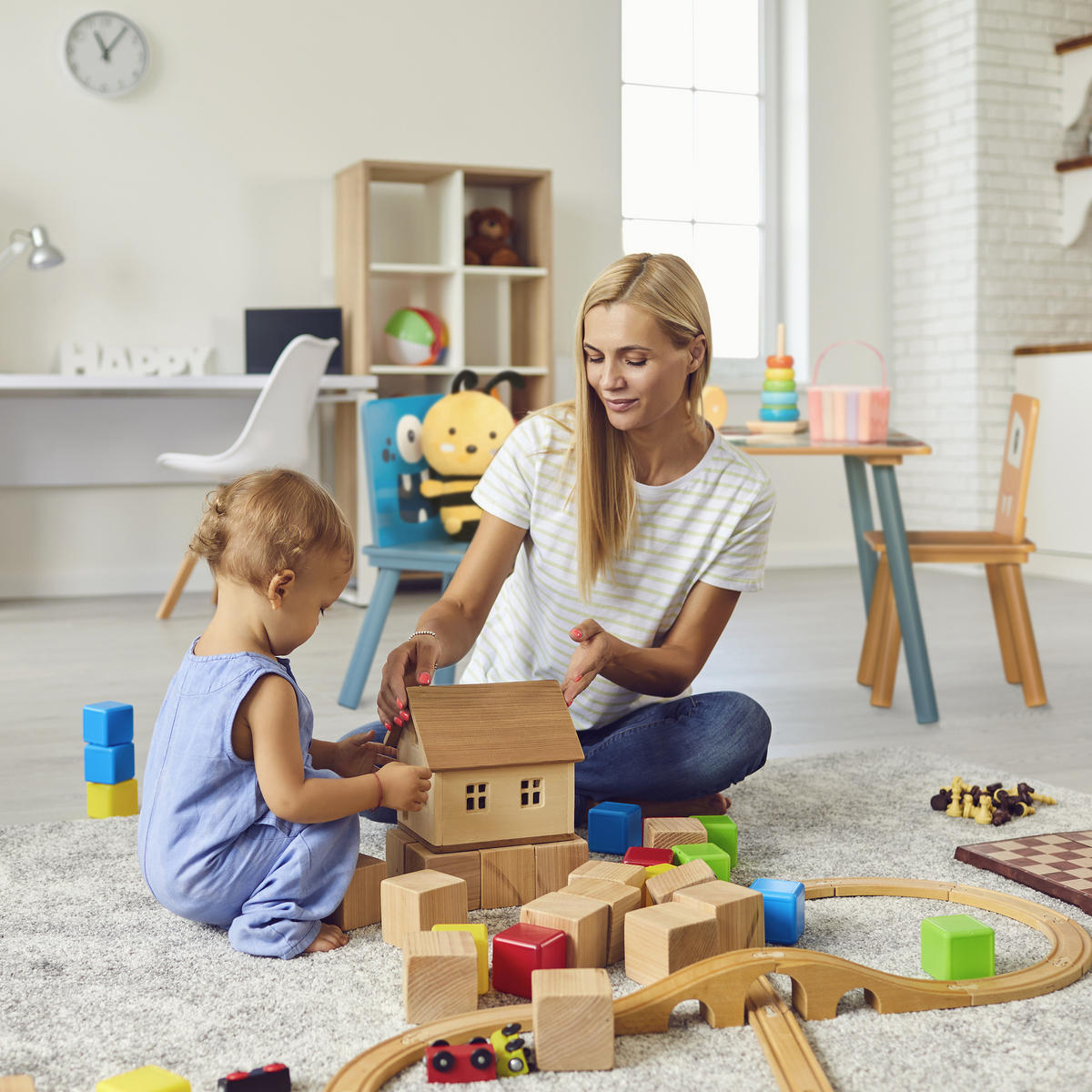 3-TLG.KINDERSITZGRUPPE - Multicolor, Holz/Holzwerkstoff (60/44/60cm) - Relaxdays