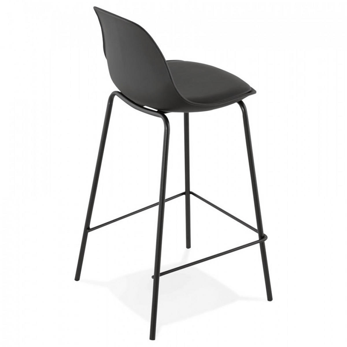 BARHOCKER Schwarz 41.5x86.5x42cm - Schwarz, Kunststoff/Metall (41.5/86.5/42cm) - AlterEgo