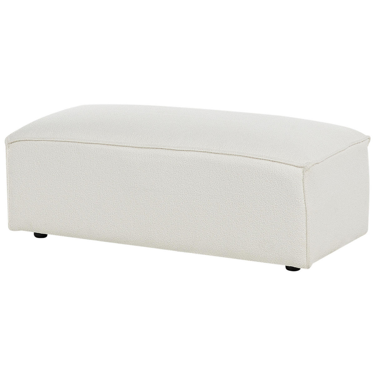 2-SITZER-SOFA Bouclé cremeweiß mit Ottomane Hellnar - Weiß, Textil (262/70/126cm) - Beliani