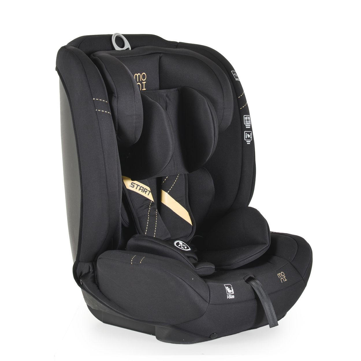 KINDERSITZ i-Size Start schwarz (76-150cm) Kopfstütze verstellbar, Kuscheltier - Schwarz, Kunststoff (45/60/46cm) - Moni