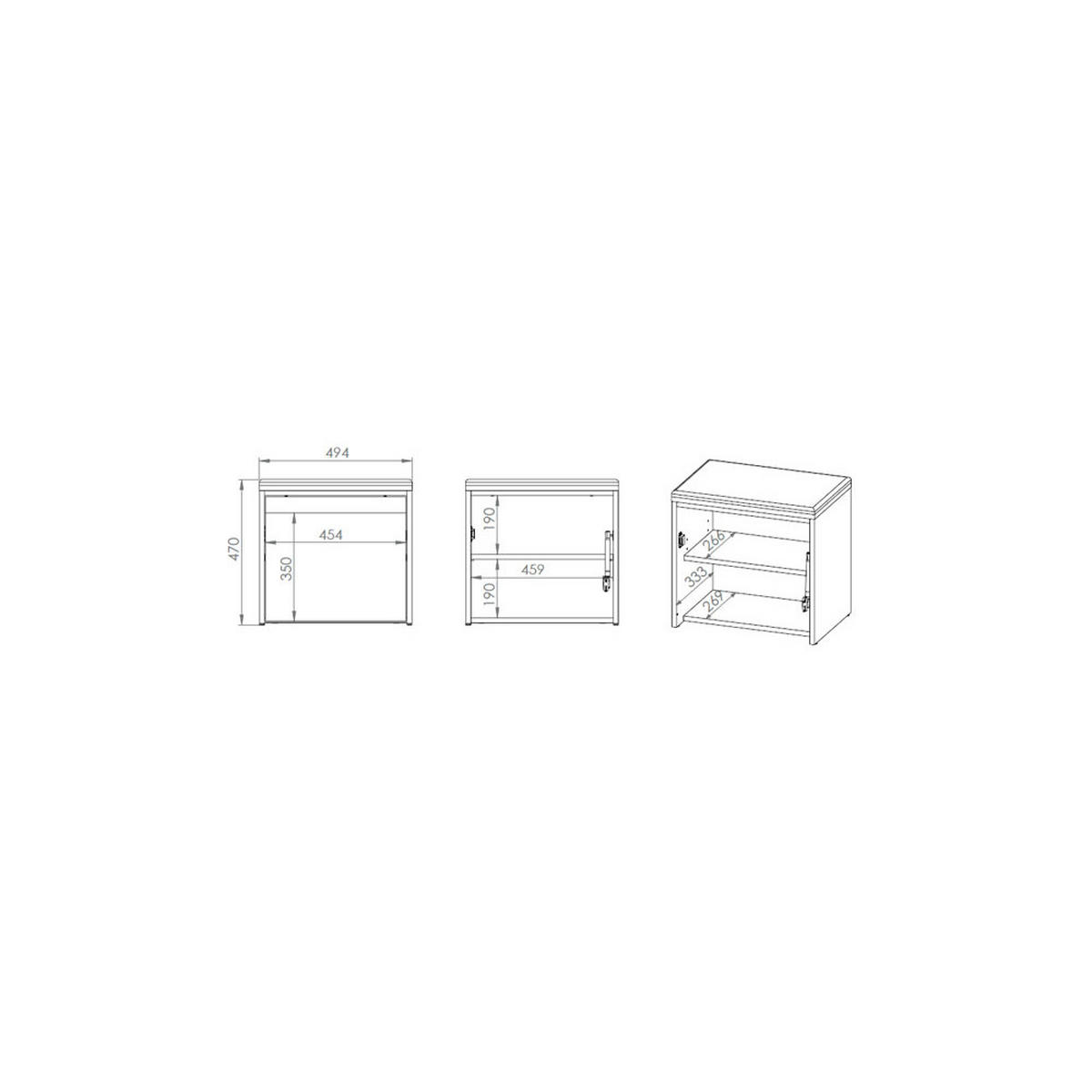SITZBANK Hyga Pinie weiß / anthrazit 50 / 34 / 47cm - Weiß/Grau, Holz/Holzwerkstoff (50/47/34cm) - Feldmann-Wohnen