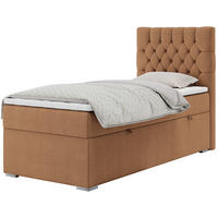 BOXBETT PERA 90/200 Orange Struktur - H3 - Rechts Seite - Orange, Holz/Textil (90/200cm) - MKS