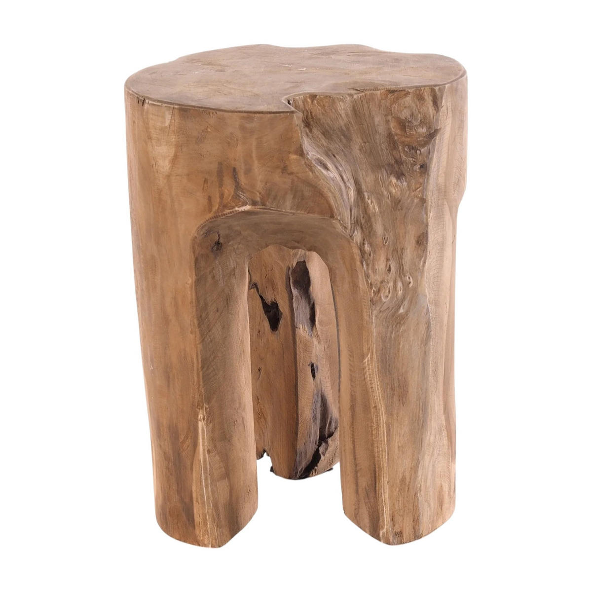 HOCKER LOG Wurzelholz massiv naturfarben - Naturfarben, Holz (29/41/29cm) - DESIGN DELIGHTS
