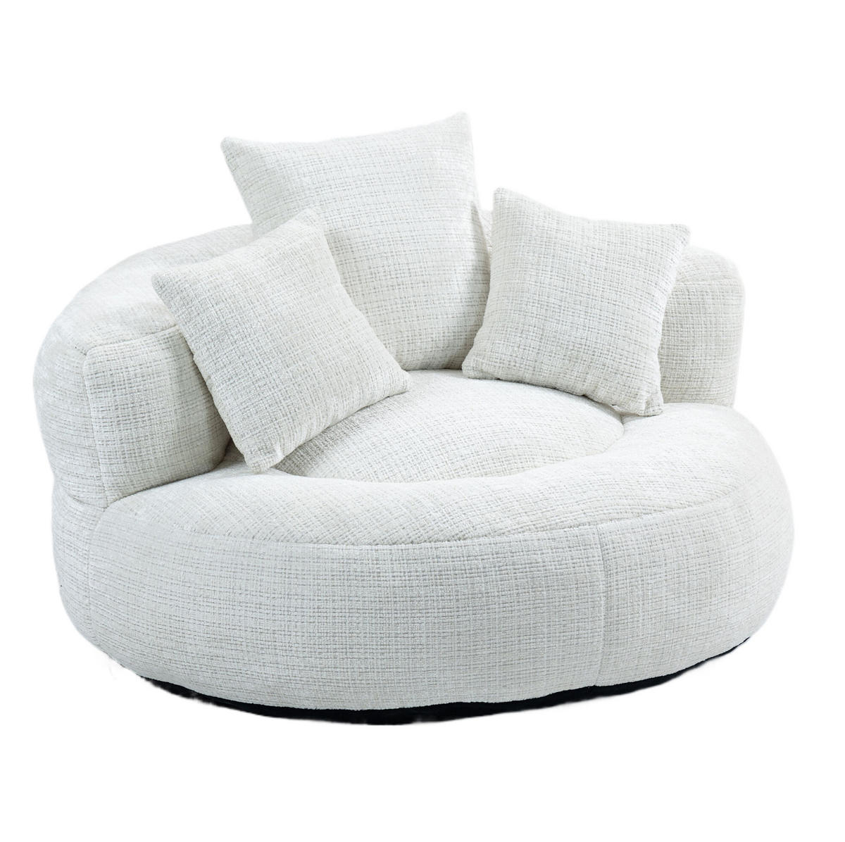 SESSEL 108/108/52 cm aus Chenille – weich gepolstert, bis 150 kg belastbar - Beige, Textil (108/52/108cm) - BEAOK