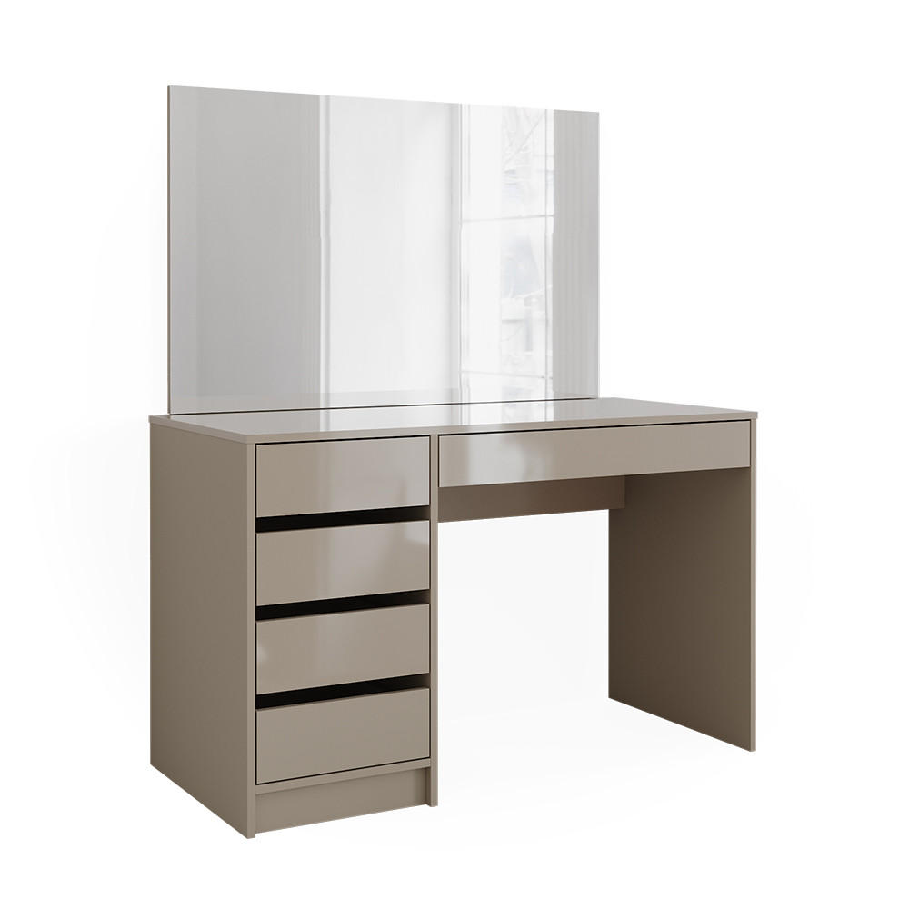 SCHMINKTISCH Sherry Greige 120 cm mit Spiegel - Greige, Holzwerkstoff (120/75/55cm) - Vicco
