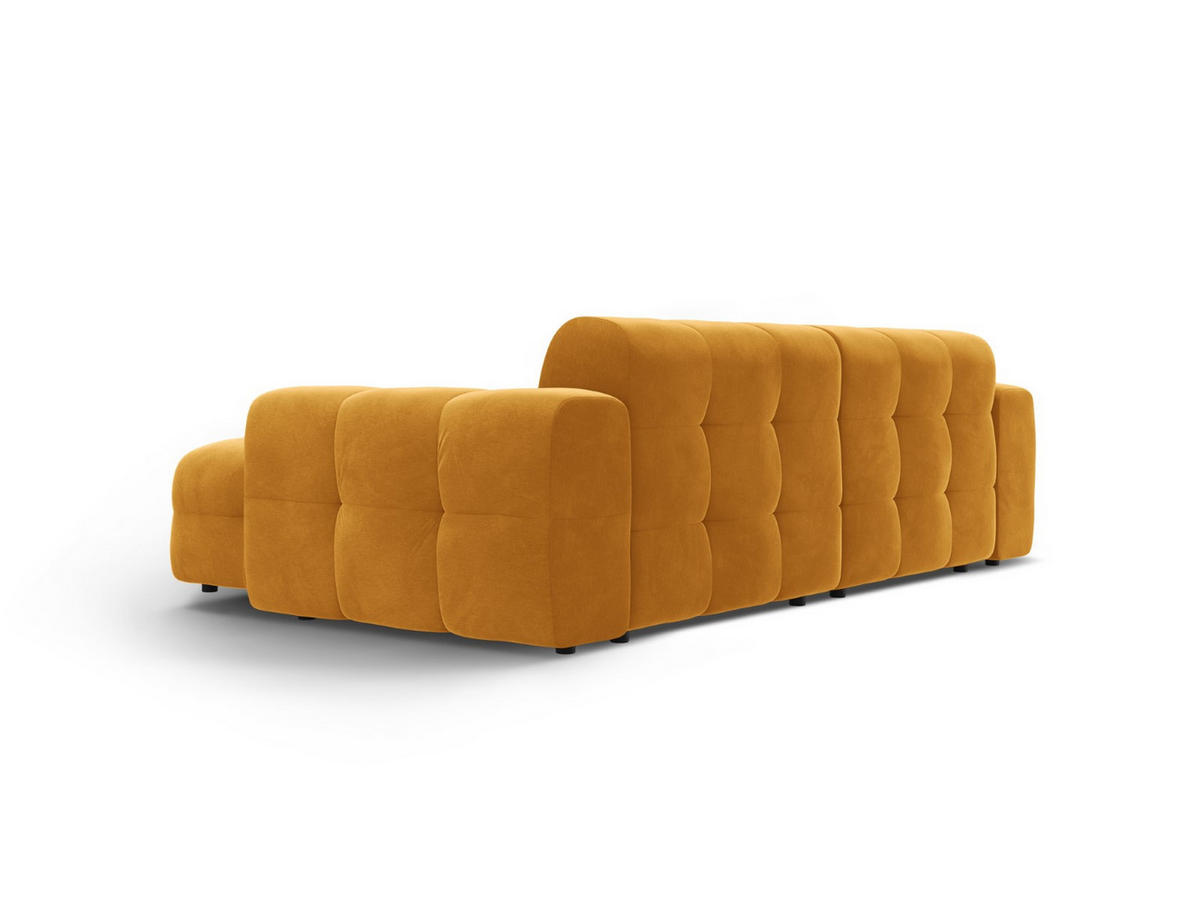 ECKSOFA rechts Kendal aus Samt senf 4 Sitzplätze - Dunkelgelb, Textil (173/256cm) - Micadoni