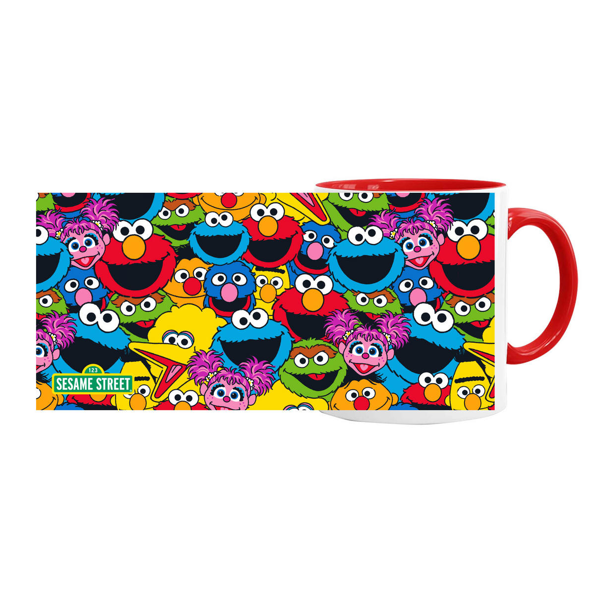 BECHER Sesamstraße Alle Freunde Rot 320 ml - Rot, Keramik (0.32L) - United Labels