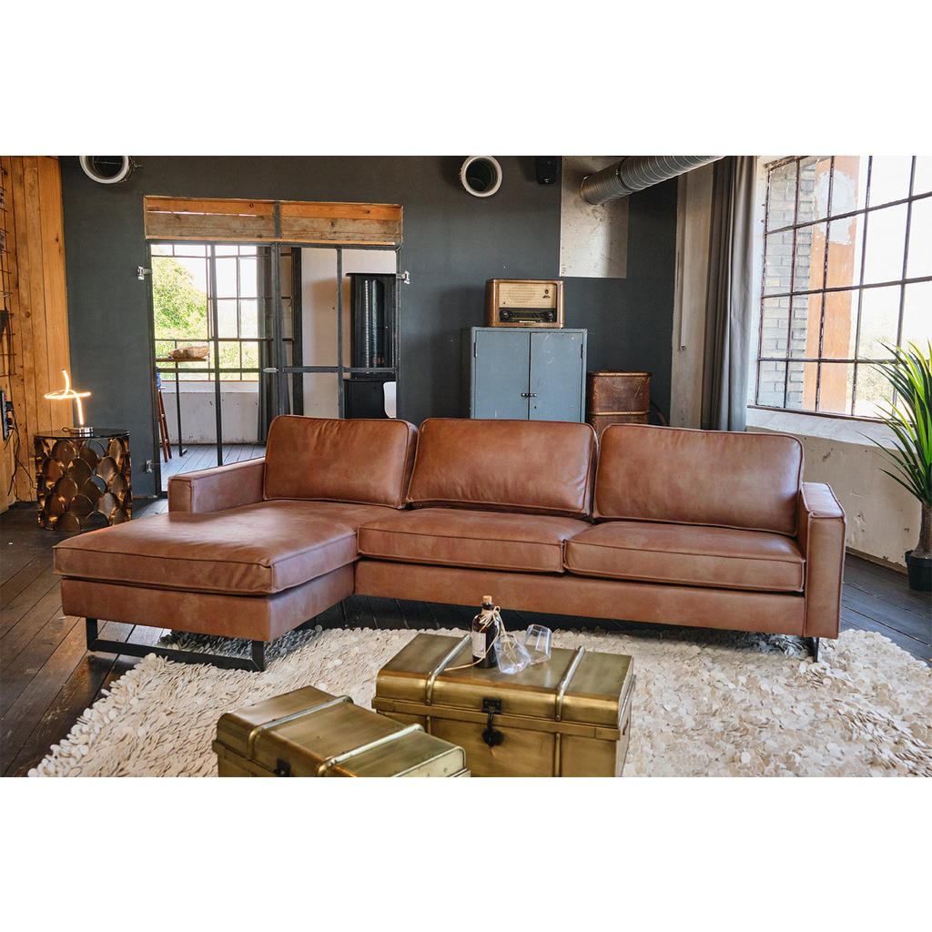 Thumbnail - Kawola Ecksofa, Braun, Leder, 3-Sitzer, Füllung: Kaltschaum, Ottomane links, L-Form,L-Form, 286x170 cm, Wohnzimmer, Sofa...