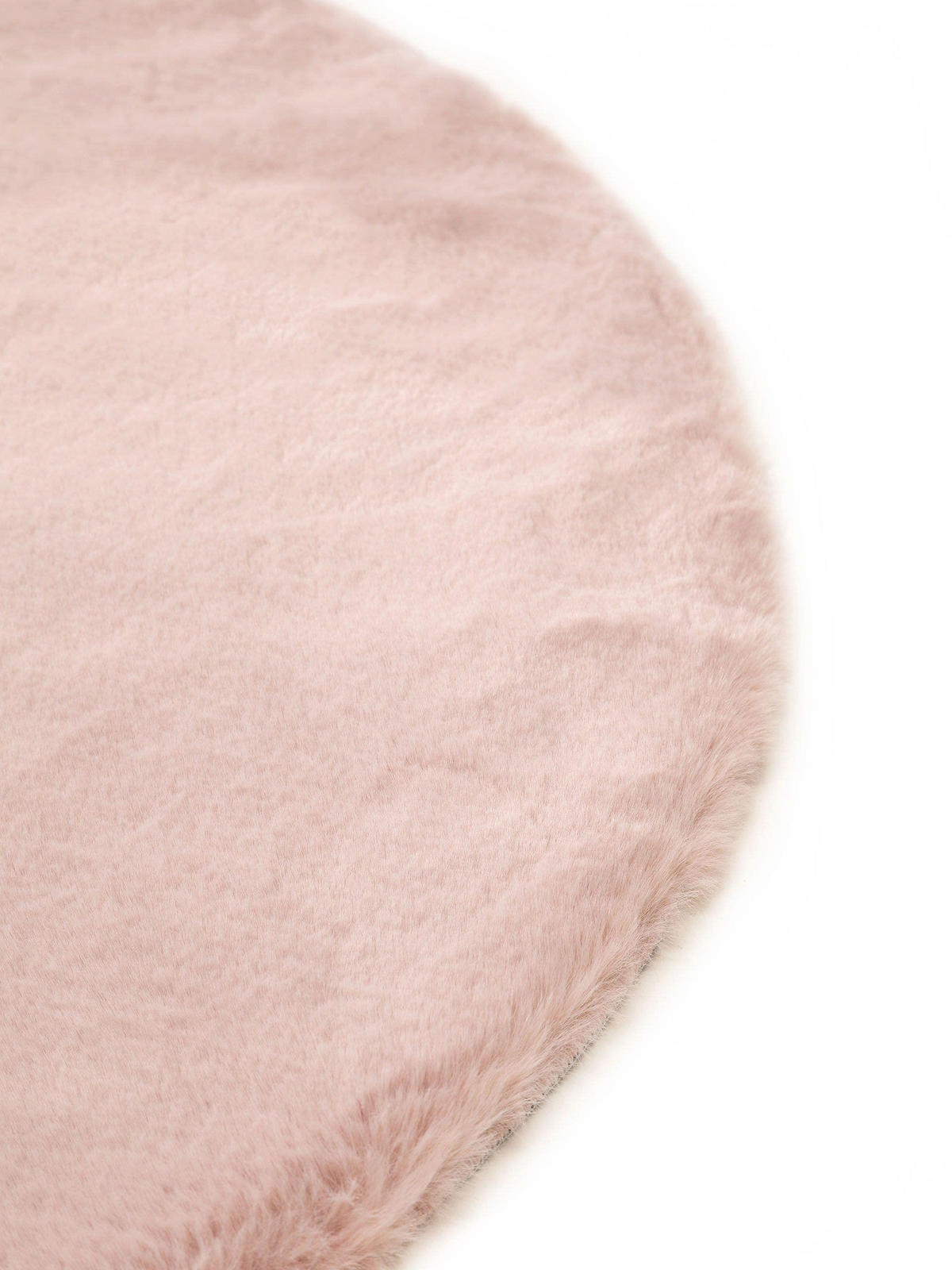 KUNSTFELL-TEPPICH Dave Rosa ø 80 cm rund - Rosa, Textil (80/80cm) - benuta Nest