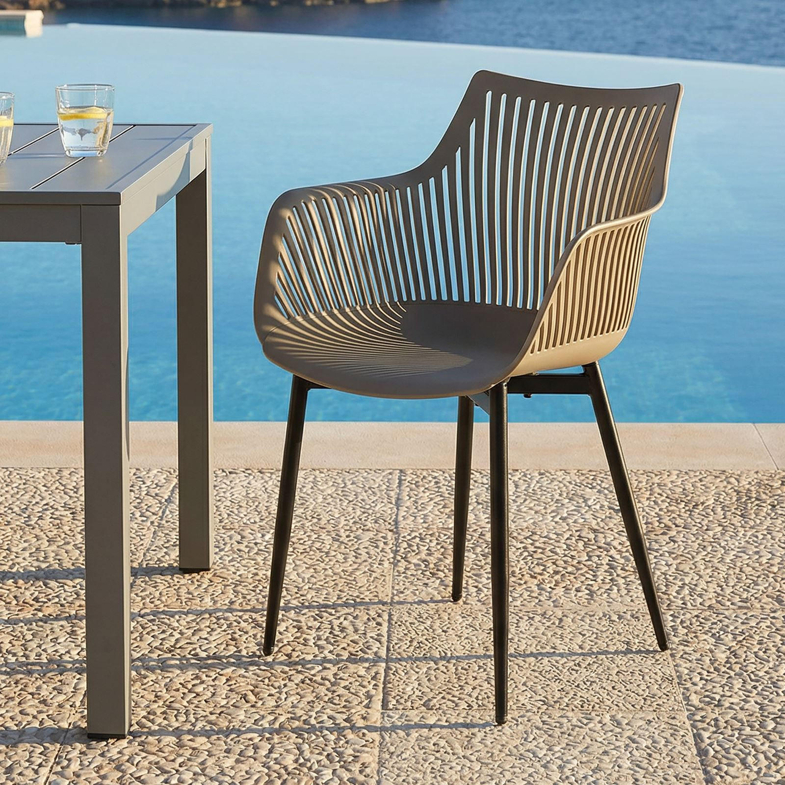 GARTENSTÜHLE VIOLETTA 4ER-SET - Champagner, Textil (55/86/53cm) - IDIMEX