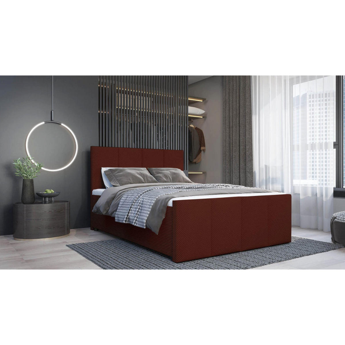 BOXBETT Milano Bonellfederkern inkl. 7-Zonen Topper T-30 - BOXBETT mit Bettkasten - Dunkelbraun, Holz/Holzwerkstoff (140/200cm) - Best For Home
