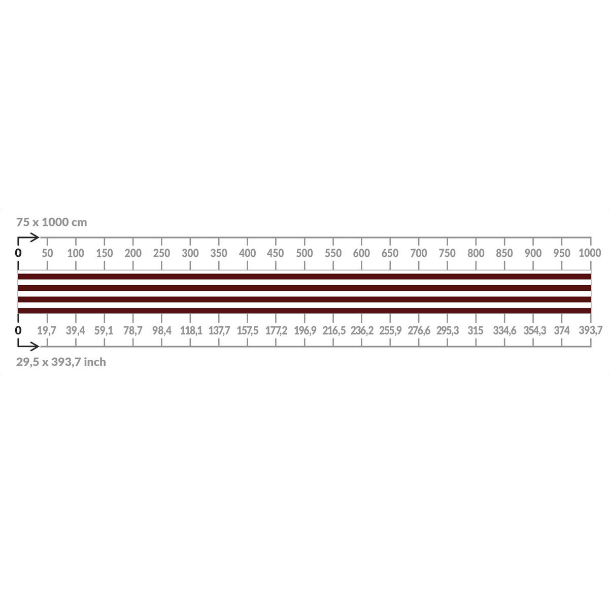 BALKON SICHTSCHUTZ Querstreifen in Dunkel Rot 250/75 cm - Rot, Kunststoff (250/75cm) - Bilderwelten