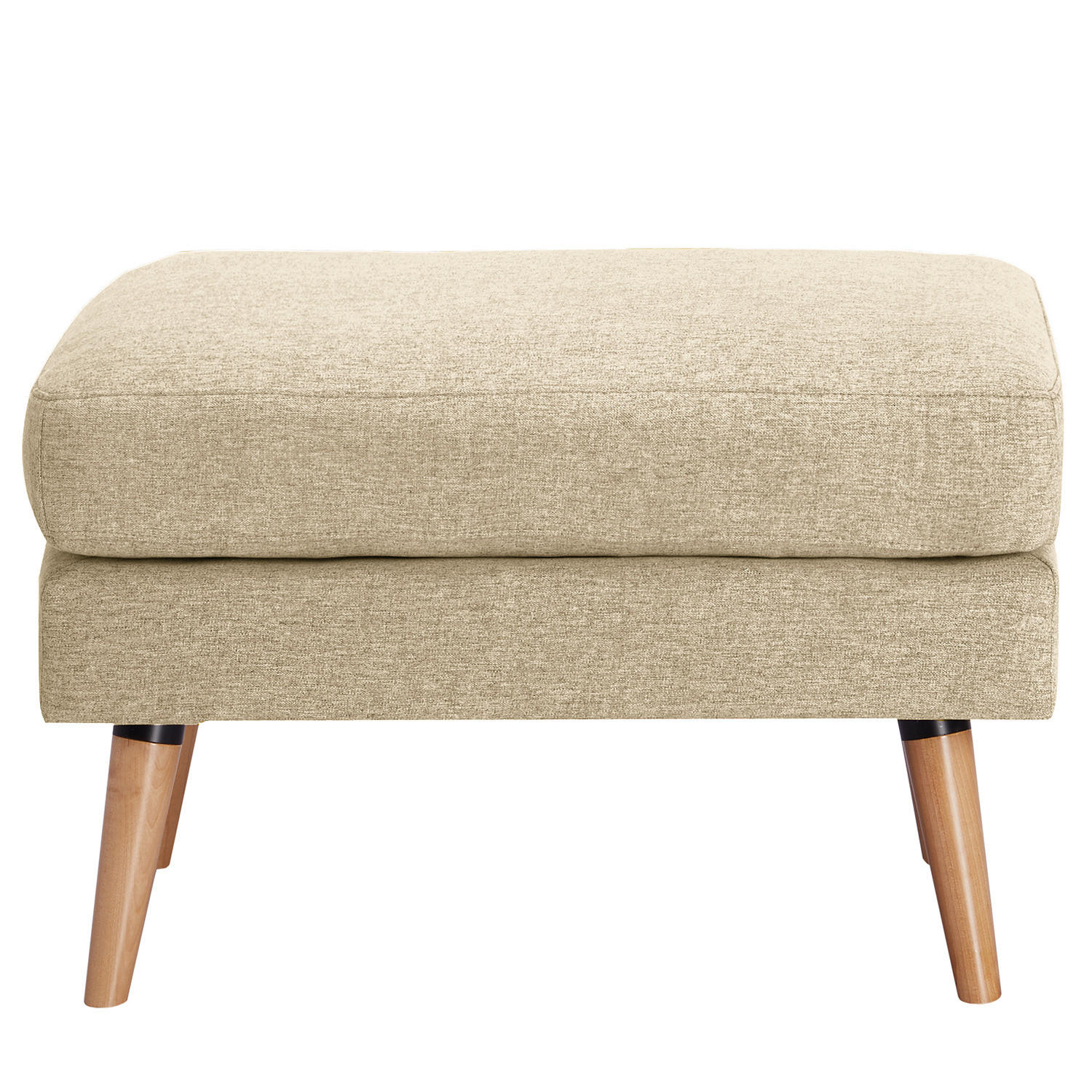 POLSTERHOCKER - Beige, Holz/Birkenholz (72/47/49cm) - home24