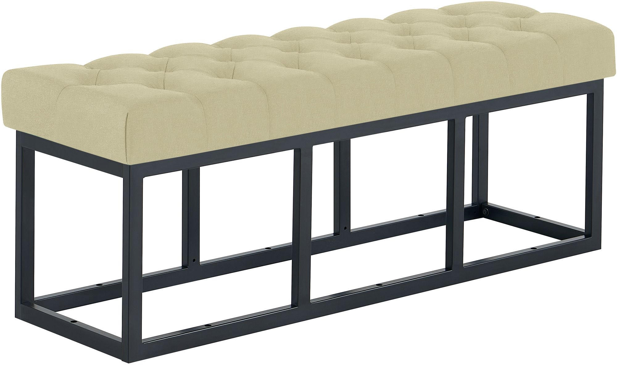 SITZBANK 120/38 cm Stoff Taupe - Taupe/Schwarz, Textil/Metall (120/46/38cm) - CLP