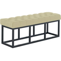 SITZBANK 120/38 cm Stoff Taupe - Taupe/Schwarz, Textil/Metall (120/46/38cm) - CLP
