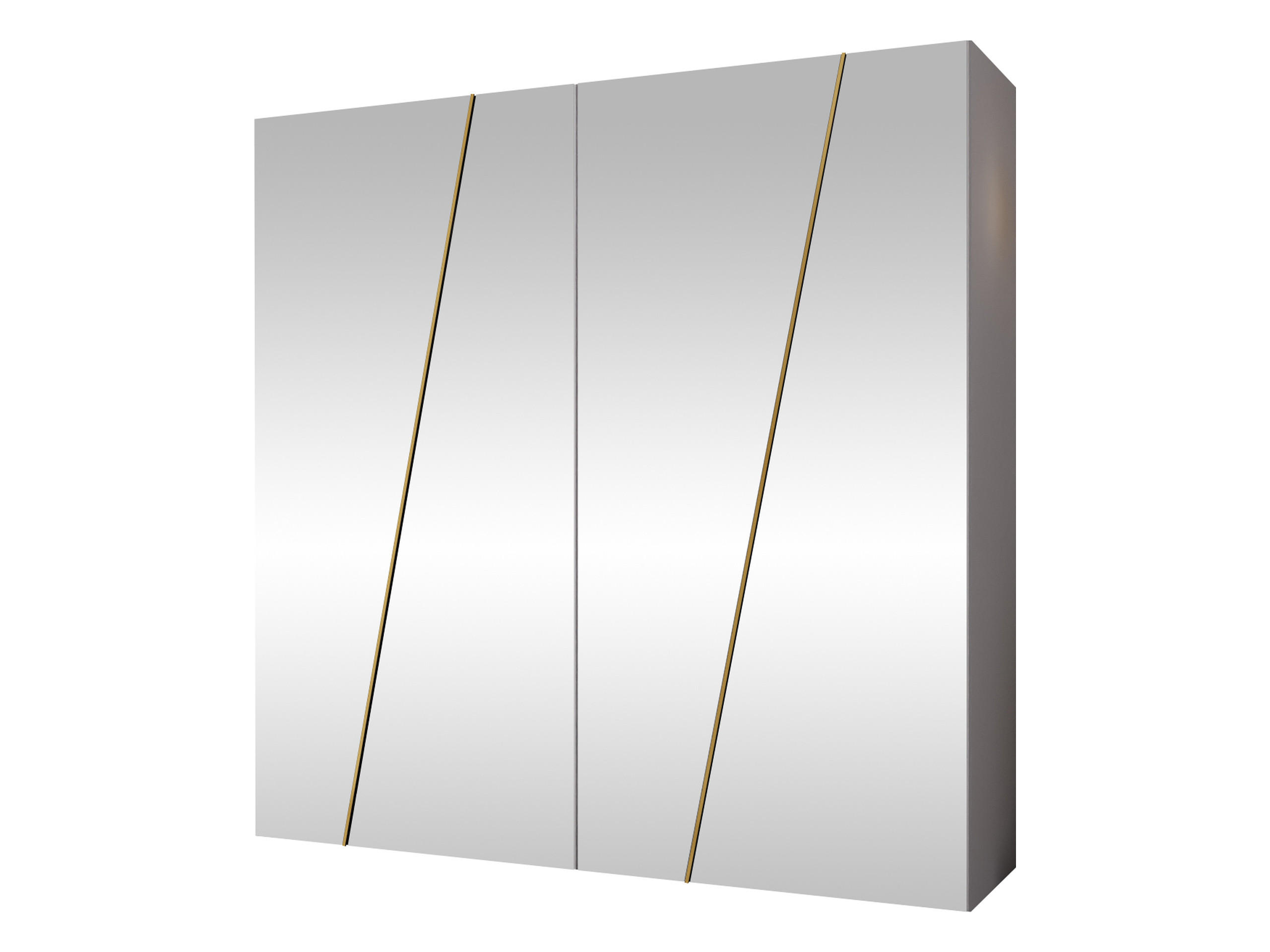 DREHTÜRENSCHRANK Zen 4L 200 cm - Goldfarben/Schwarz, Holzwerkstoff/Kunststoff (200/202/50cm) - MIRJAN24