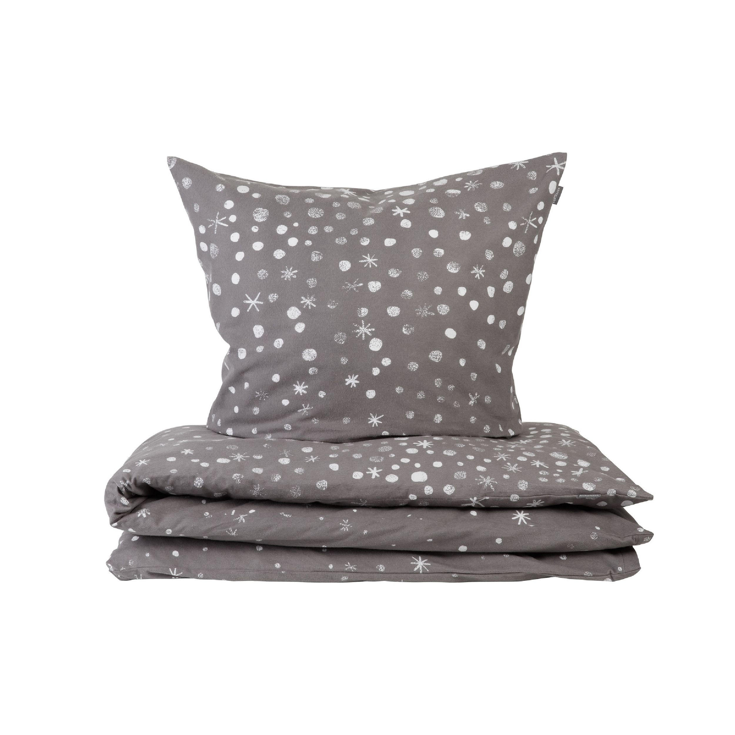 BETTWÄSCHESET Runa - Feinbiber - 2-teilig - 135x200 cm - Grau - Grau, Textil (135/200cm) - SCHIESSER