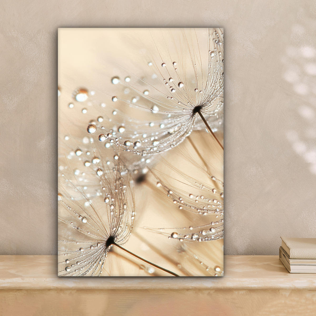 LEINWANDBILD Löwenzahn - Abstrakt - Natur - Beige Deko Wohnzimmer 20x30 cm - Braun, Textil (20/30cm) - MuchoWow