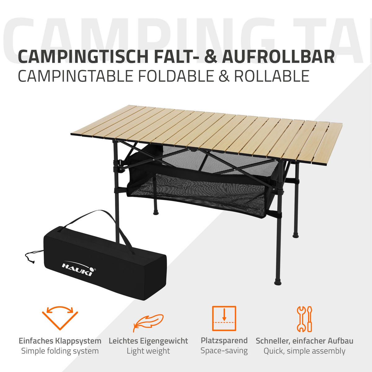 CAMPINGTISCH Beige - Beige, Metall (118/55/64.5cm) - Hauki