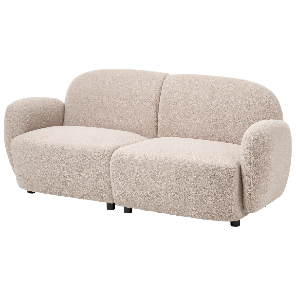 3-SITZER-SOFA Bouclé Beige Jule - Beige/Schwarz, Textil (183/77/82cm) - Beliani