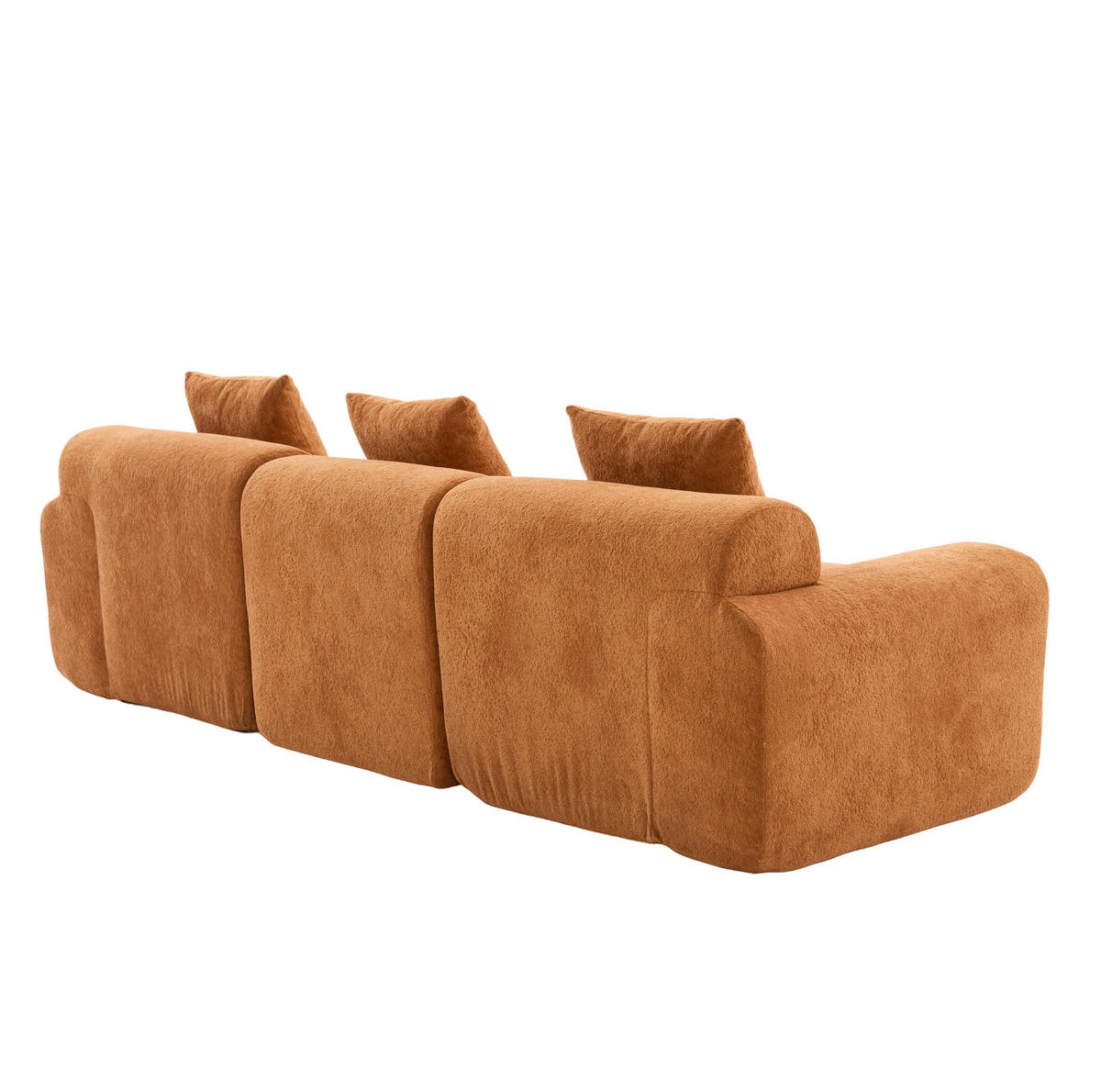 ECKSOFA 268/102/78 cm ohne Montage, modular mit Memory-Schaum und Kordstoffbezug, Orange - Orange, Textil (97/100cm) - Redom