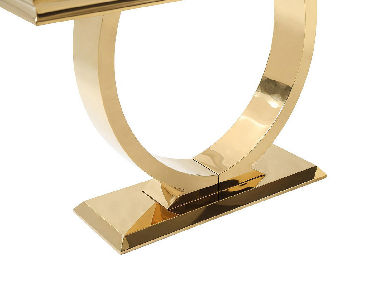 KONSOLENTISCH - 120 cm x 40 cm - glas - schwarz, goldfarben Rowan - Goldfarben/Schwarz, Glas (40/120/78cm) - Vente-Unique