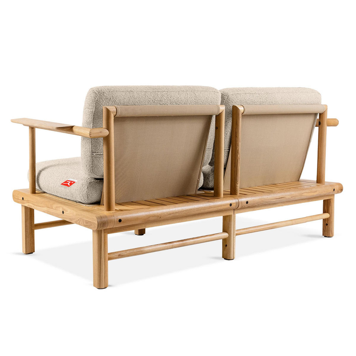 GARTENSOFA ATREDA 2-Sitzer - Creme, Holz/Textil (160/74/80cm) - KONSIMO®
