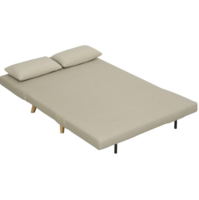SCHLAFSOFA Polyester Samtoptik mit 6-fach verstellbarer Rückenlehne 130/78/79 cm Beige - Beige, Textil (78/79/130cm) - Redom
