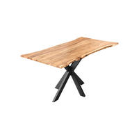 ESSTISCH HELENE - Beige/Schwarz, Holz/Metall (90/180/77cm) - SAM
