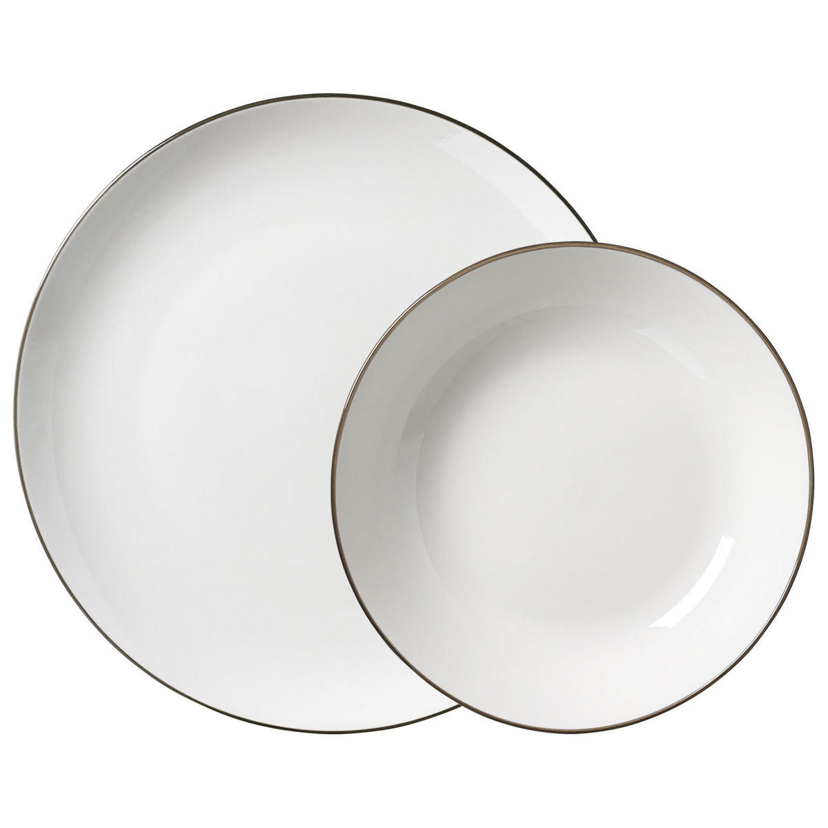 TAFELSERVICE Adela grau 12er Set - Grau, Keramik (1/1/1cm) - Ritzenhoff Breker