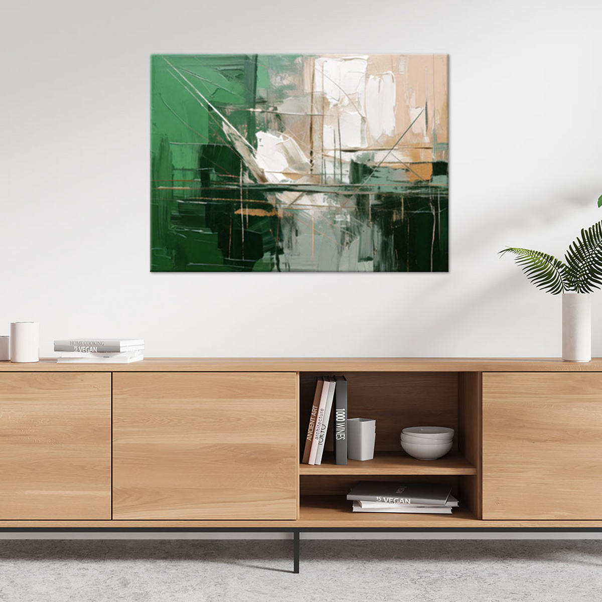 LEINWANDBILD Abstraktion 30x20cm - Grün, Textil (30/20cm) - Feeby