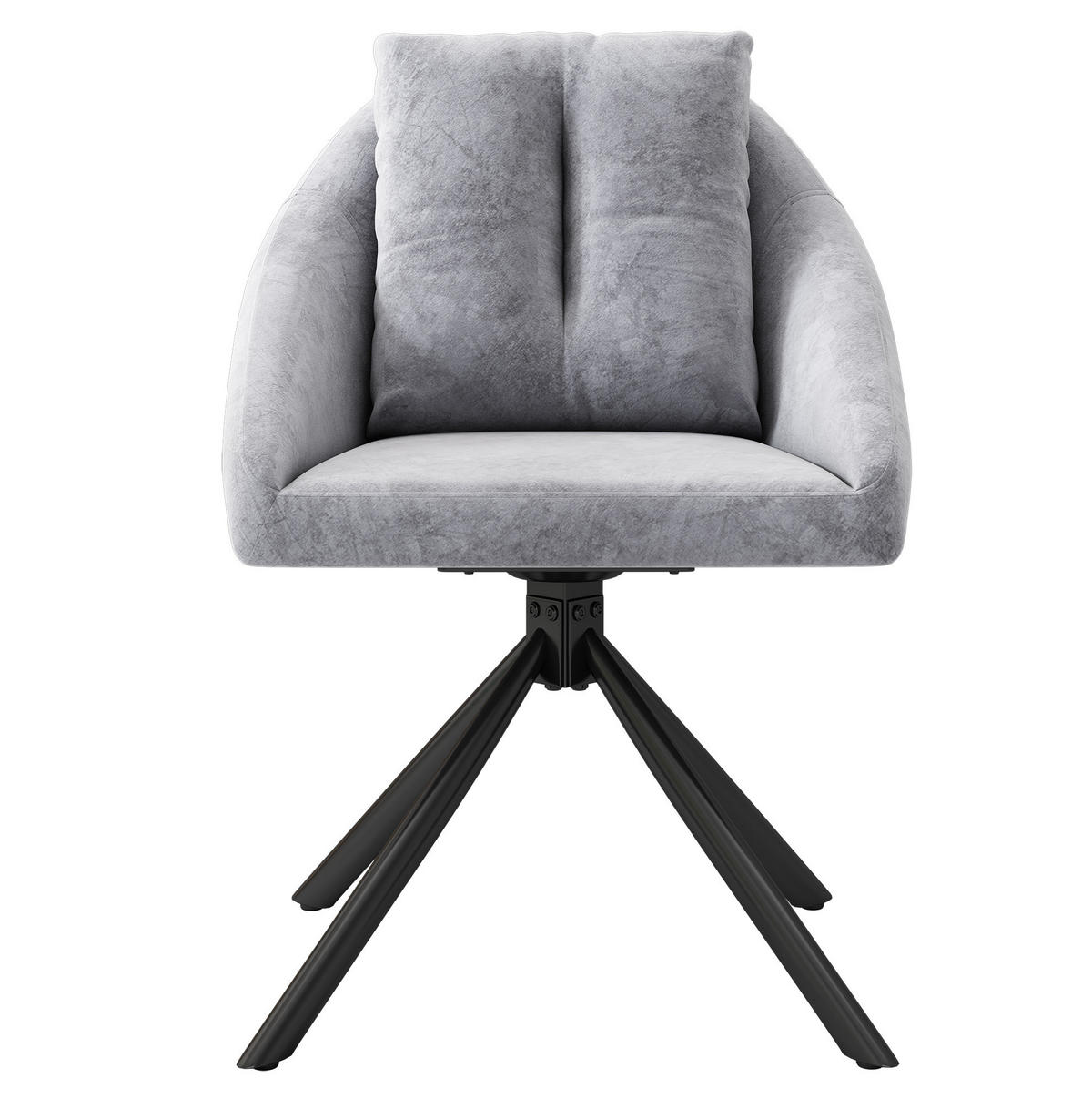 DREHSTUHL ergonomisch Samt Grau 4er-Set - Grau, Metall (54/79/65.1cm) - Meubliv