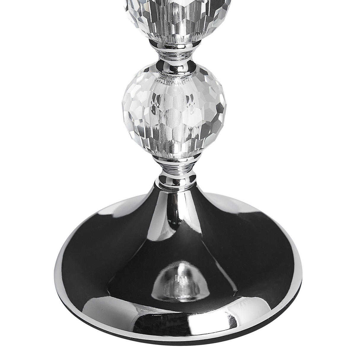 KERZENSTÄNDER Silber 36 cm Cotui - Silberfarben, Glas (13/36/13cm) - Beliani
