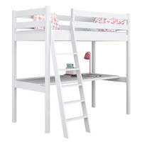 HOCHBETT N03 mit Schreibtisch Weiß 120/200 - Weiß, Naturmaterialien/Holz (120/200cm) - N-Wood