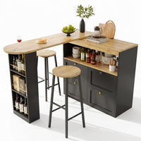 KÜCHENINSEL Stauraum Barhocker Schwarz Holzoptik - Multicolor, Metall (138/105/39cm) - FLIEKS