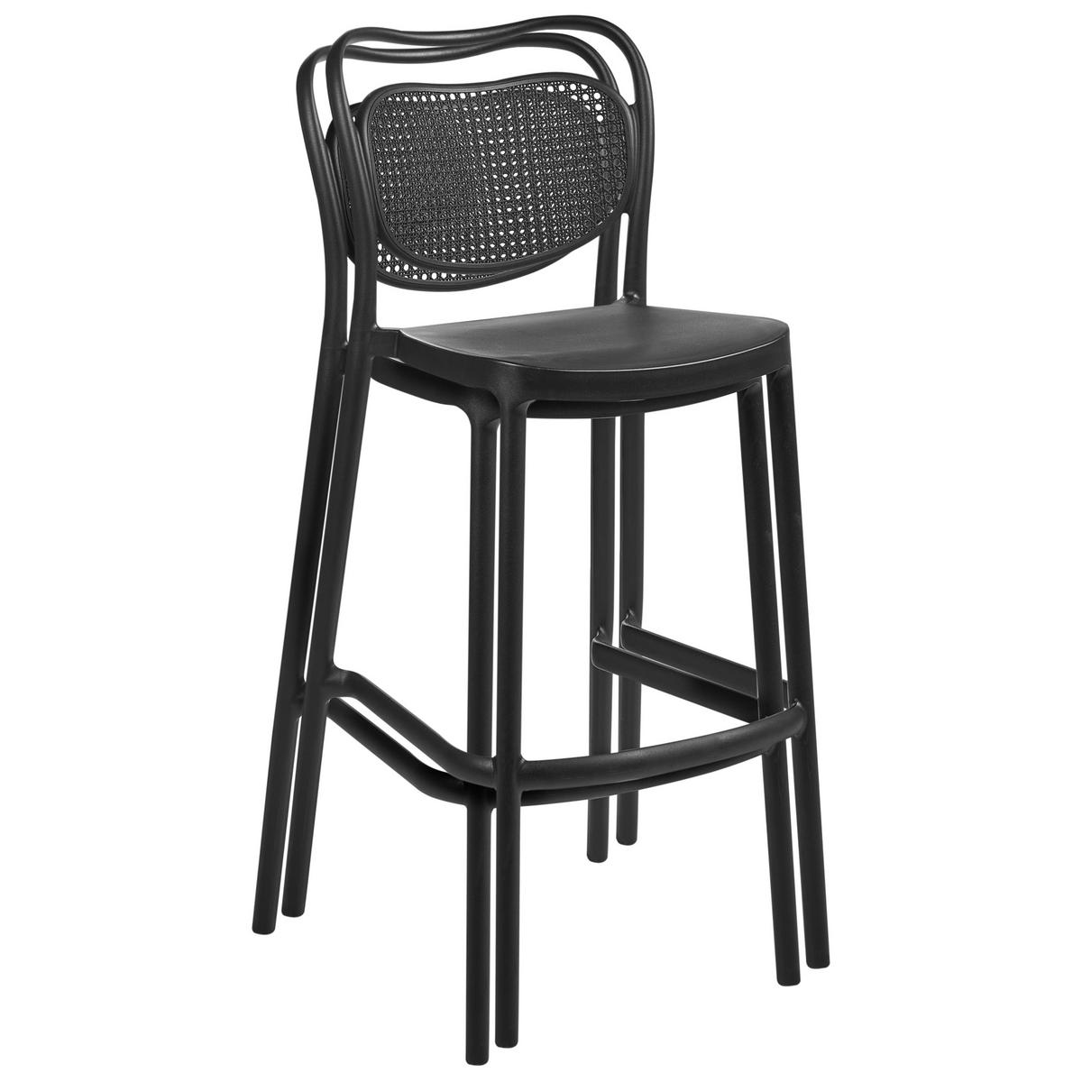 GARTEN-BARHOCKER 2er-Set Schwarz Celleno - Schwarz, Kunststoff (44/106/48cm) - Beliani