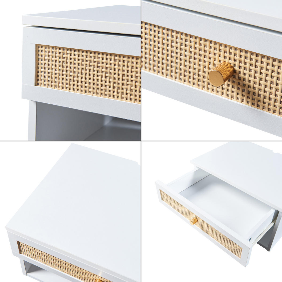 WANDREGAL Eiker - Goldfarben/Weiß, Holzwerkstoff/Kunststoff (31.5/23/40cm) - [en.casa]