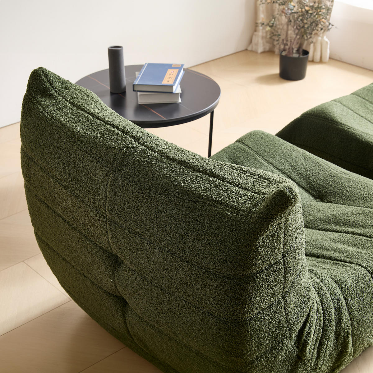 SITZSACK mit Fußstütze in Grün Indoor-Relaxsessel mit Hochelastischer Schwamm, Leicht zu bewegen - Grün, Textil (85/79/114cm) - STILVORA