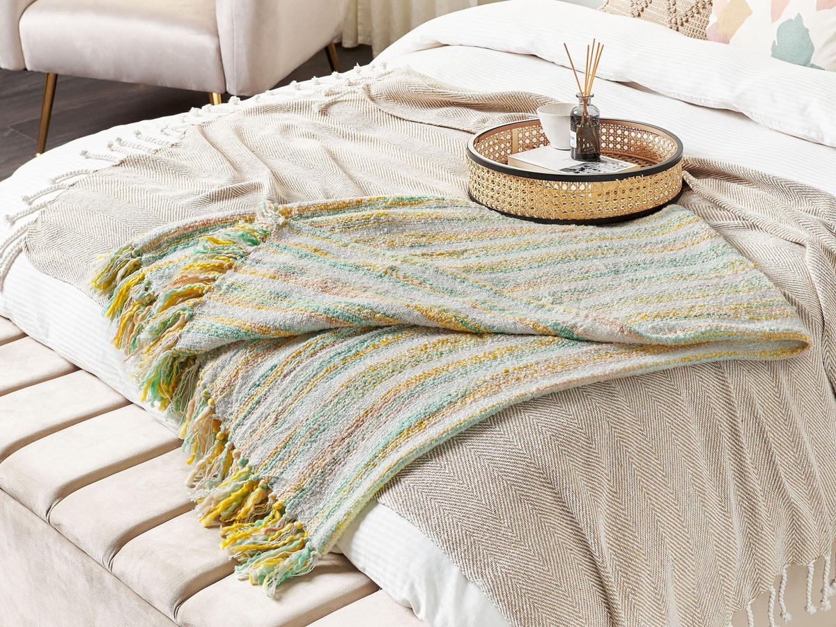 DECKE Mintgrün Nuwar 130/170 cm - Mintgrün, Textil (130/170cm) - Beliani