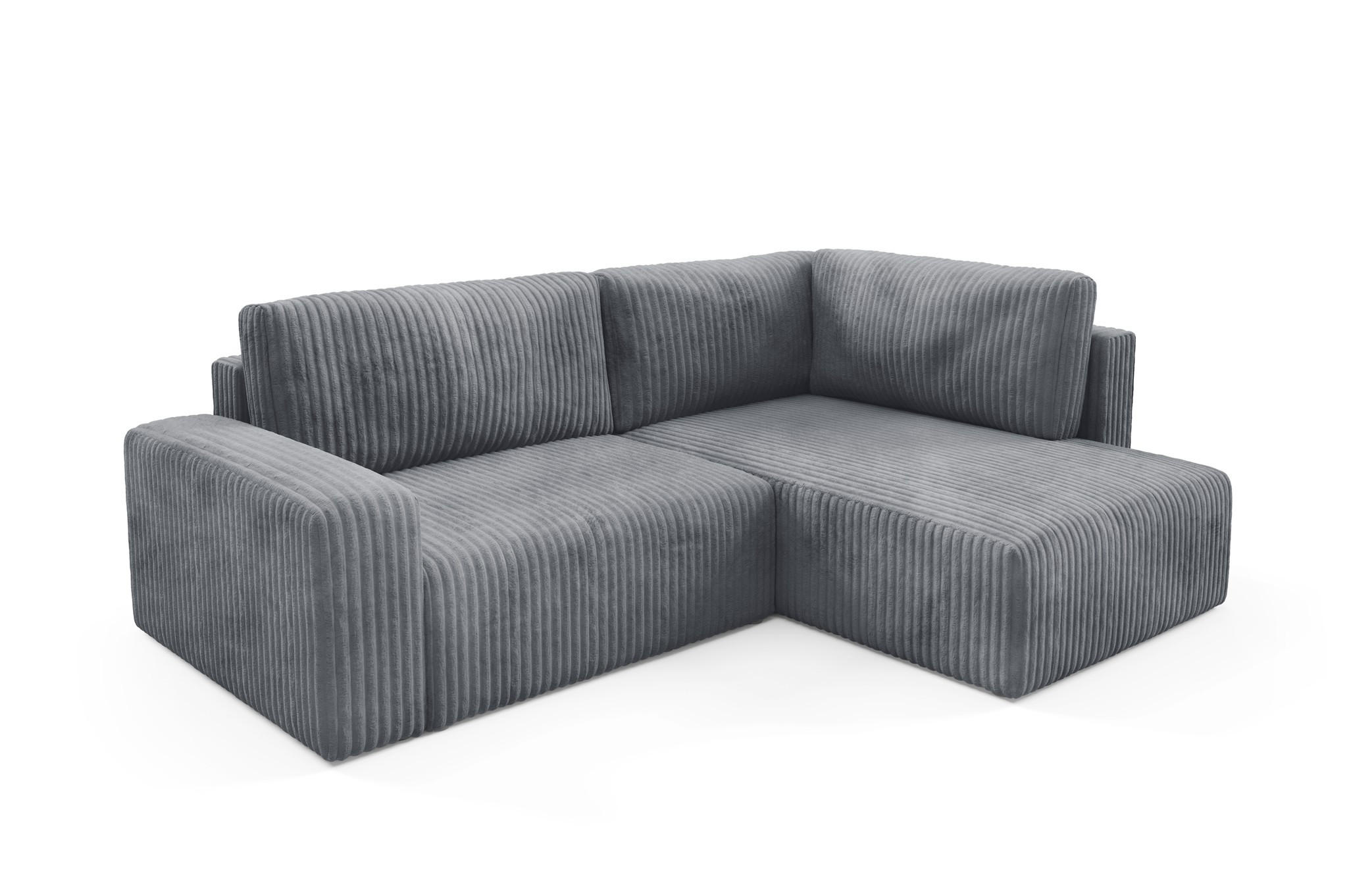 ECKSOFA Natalia Xl - Grau, Holzwerkstoff/Textil (245/182cm) - Fun Möbel