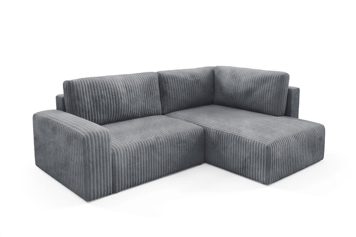 ECKSOFA Natalia Xl - Grau, Holzwerkstoff/Textil (245/182cm) - Fun Möbel