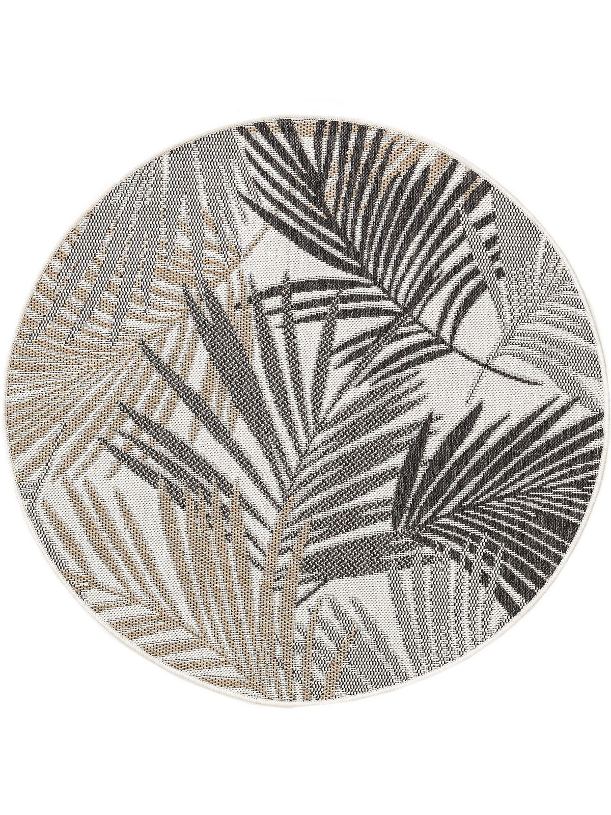 OUTDOORTEPPICH rund Cleo Schwarz ø 120 cm rund - Schwarz, Textil (120/120cm) - benuta Nest