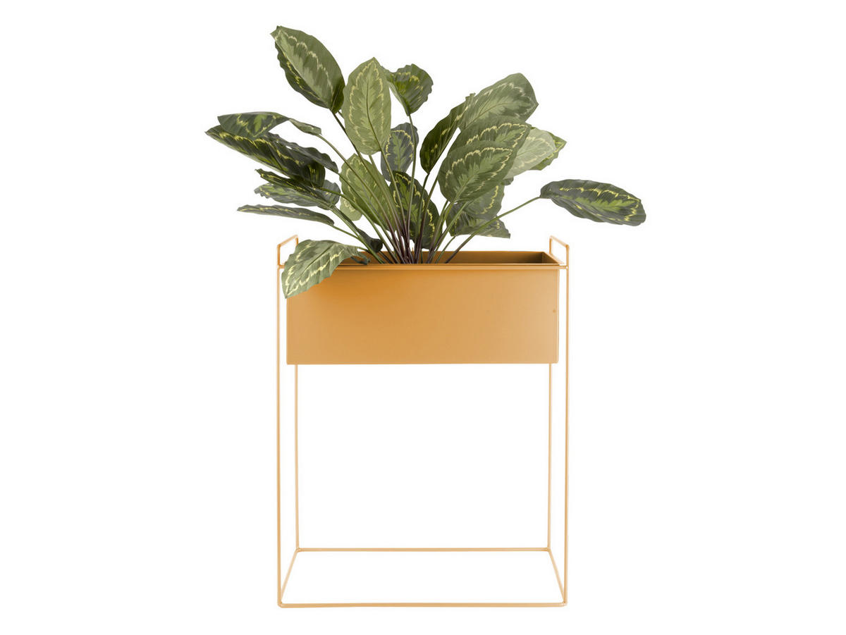 BLUMENTOPF Set Essence Straight - Gelb - 51/24/65 cm - Gelb, Metall (24/65/51cm) - Present Time