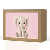 NACHTTISCHLAMPE Elefant - Baby - Rosa - Cartoon 20x15 cm - Rosa, Holzwerkstoff (8/20/15cm)