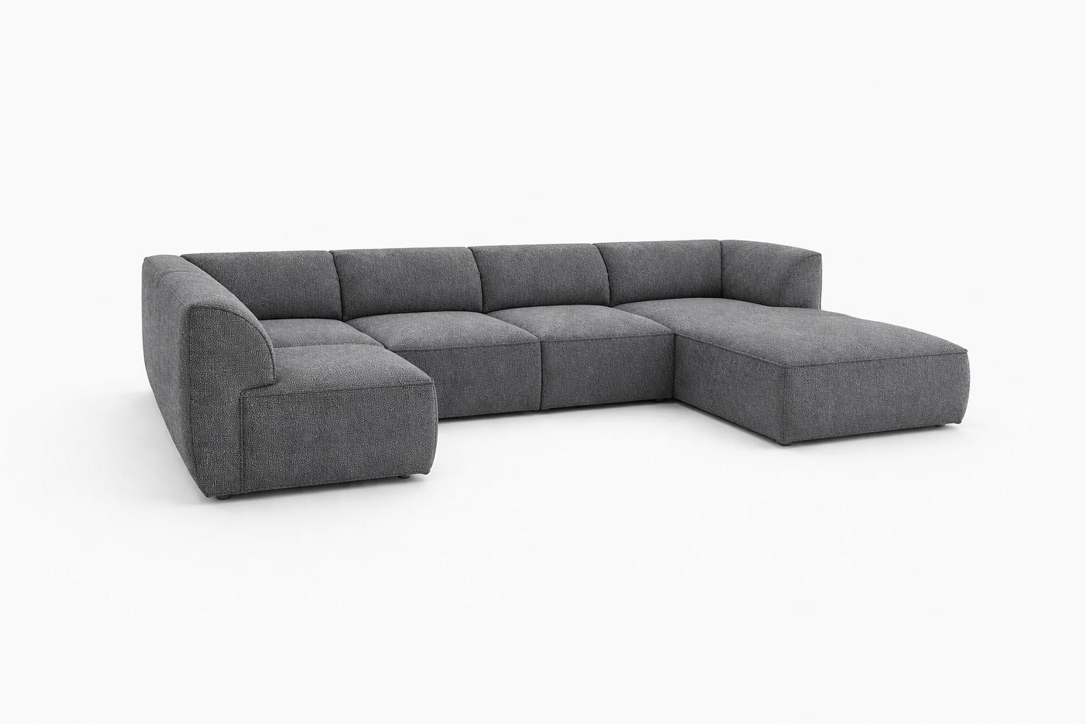 WOHNLANDSCHAFT MOVO - modulares Ecksofa grau – modernes Design und flexible Gestaltung, rechts - Dunkelgrün/Bordeaux, Kunststoff/Textil (156/78/345cm) - KS Home Concept